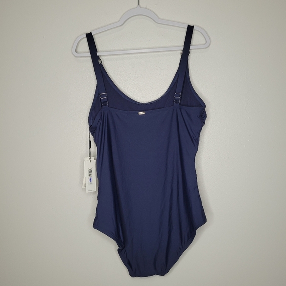 Calvin Klein Blue Starburst One Piece Swimsuit Padded Vacation Size 18 NWT - Picture 3 of 8
